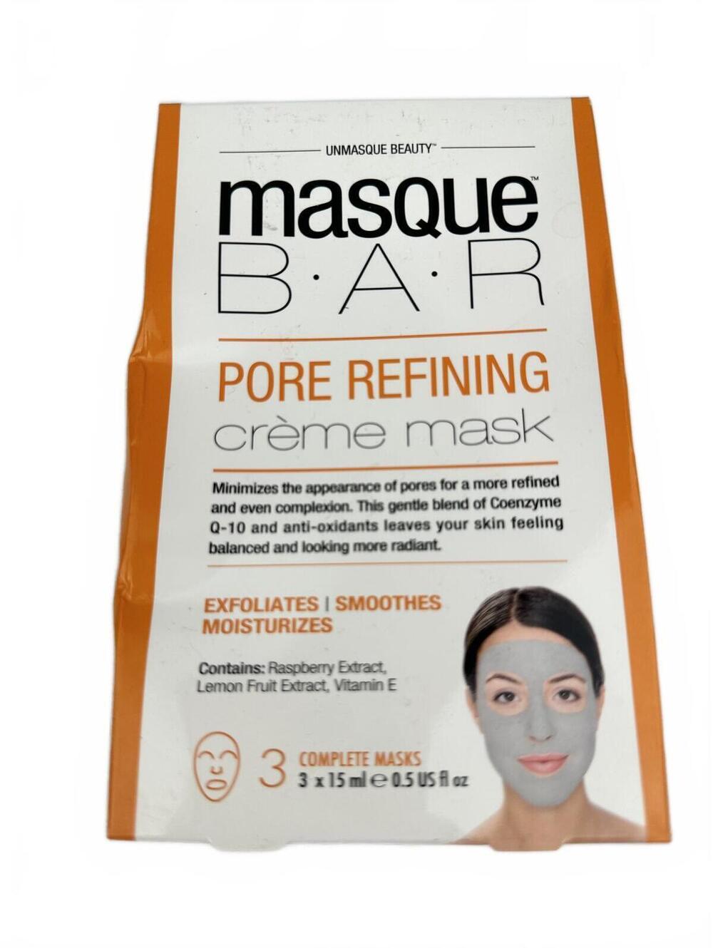 Unmasque Beauty Masque BAR Pore Refining Creme Mask 3x15ml Exfoliating NIB